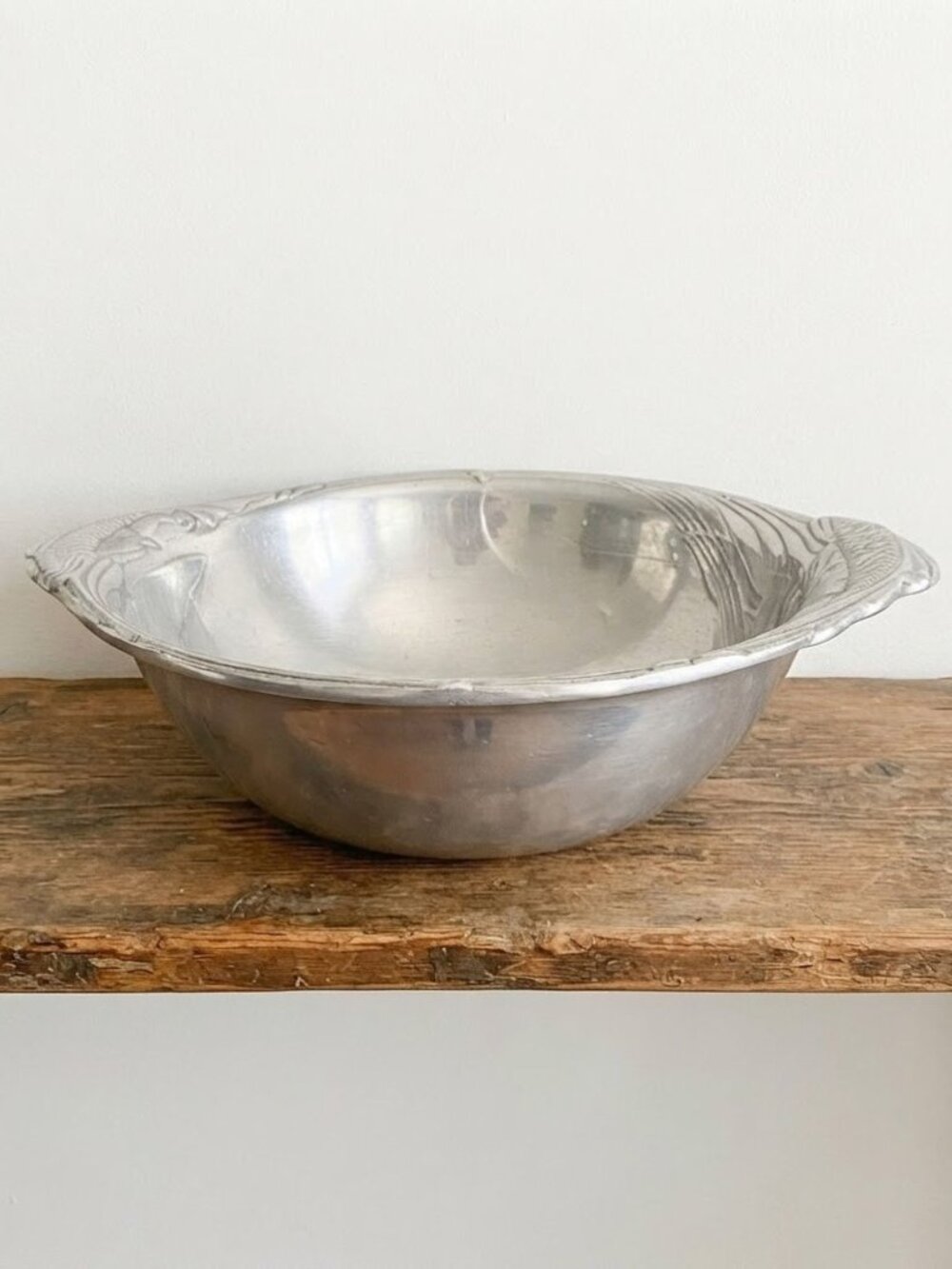 Arthur Court Aluminum Koi Fish Pond Bowl 16" Large Serving Dish Vintage Oriental